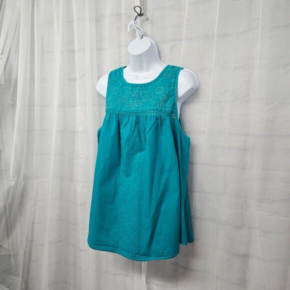 Falls Creek Blue Embroidered Tank Boho Hippie Festival Multiple Sizes - Picture 5 of 13